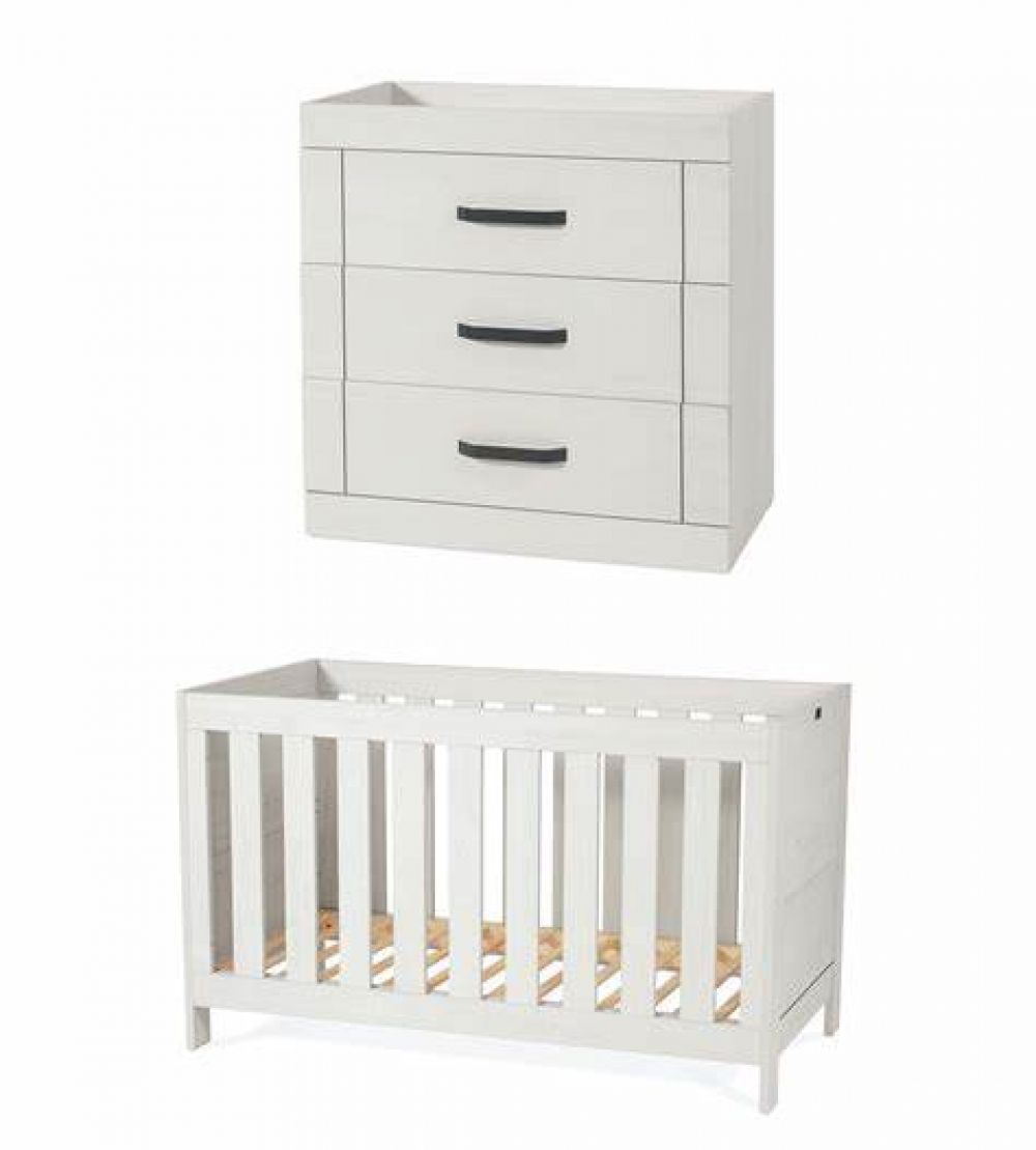 SILVER CROSS Alnmouth Cot Bed and Dresser - Free Deluxe Spring Mattress